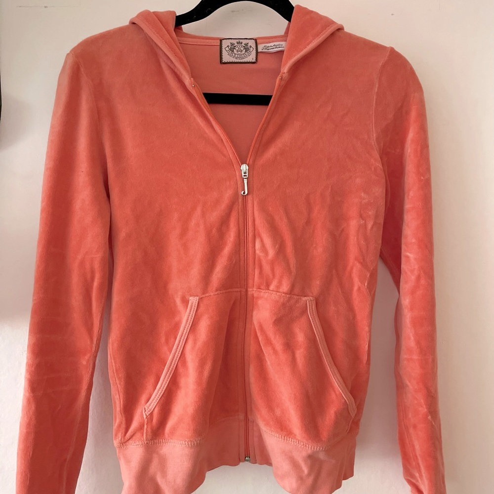 Lightly worn Orange Zip Hoodie Juicy Couture .